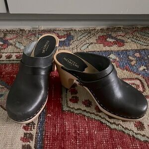 Swedish Hasbeens High Heel Clogs